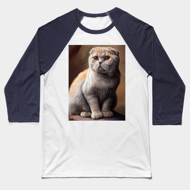 Scottish Fold Baseball T-Shirt by ABART BY ALEXST 